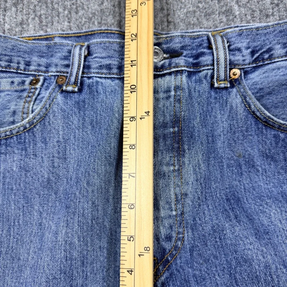 Levis 501 Original Fit Jeans Medium Wash Blue Button Fly Straight Leg 34x29